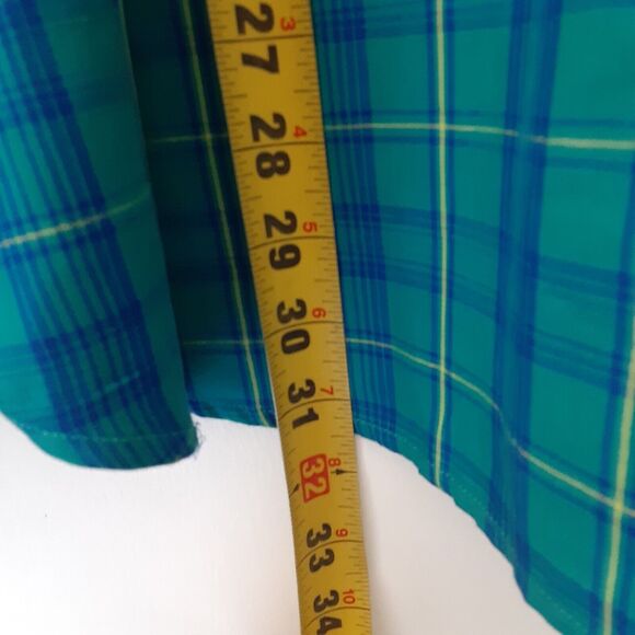 Oakley Adult Mens XL Blue Plaid Long Sleeve Button Up Shirt - Picture 9 of 9